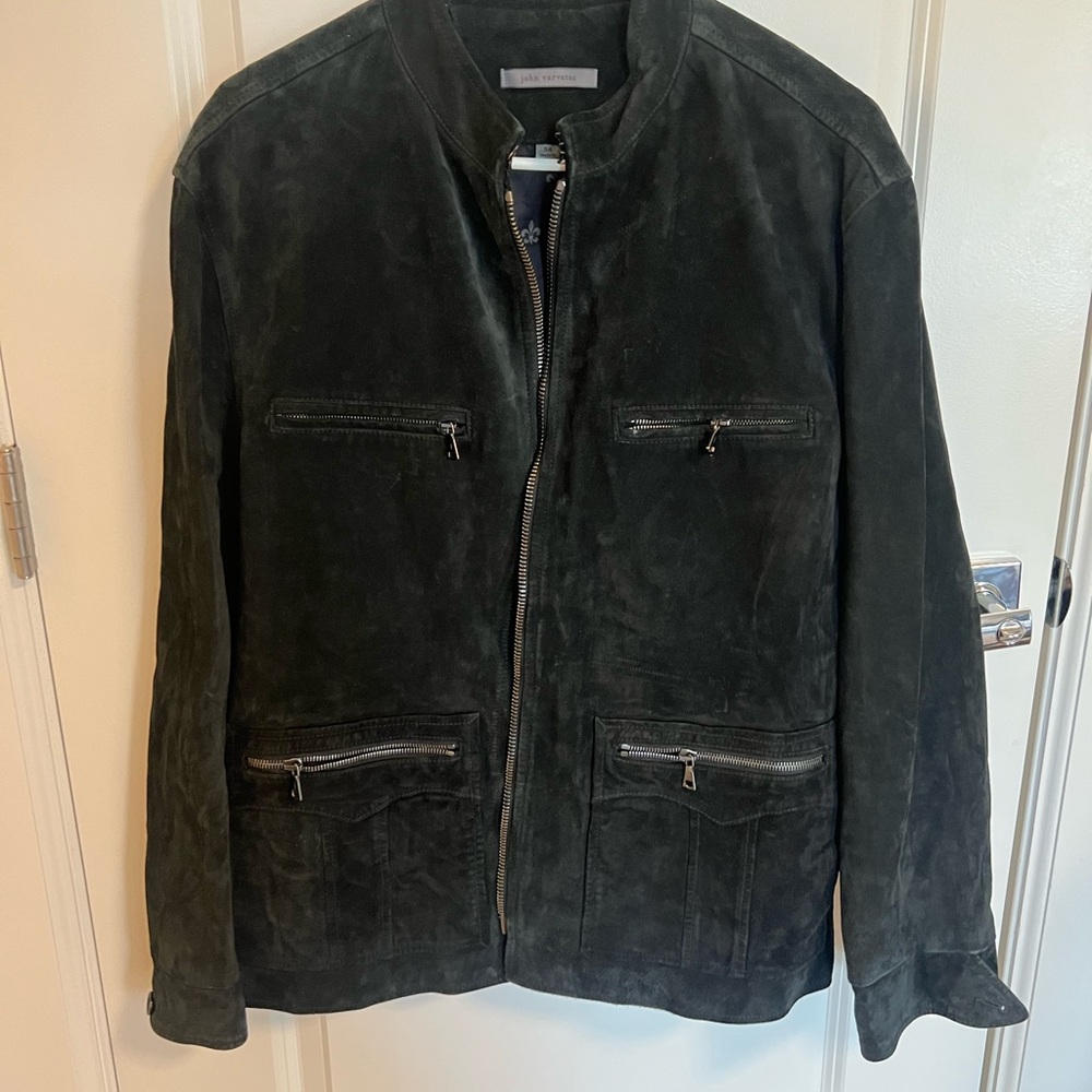John Varvatos Dark Suede Jacket for Men